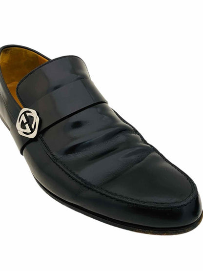 Pre-loved GUCCI GG Logo Black Size EU 42.5 Loafers at Reems Closet