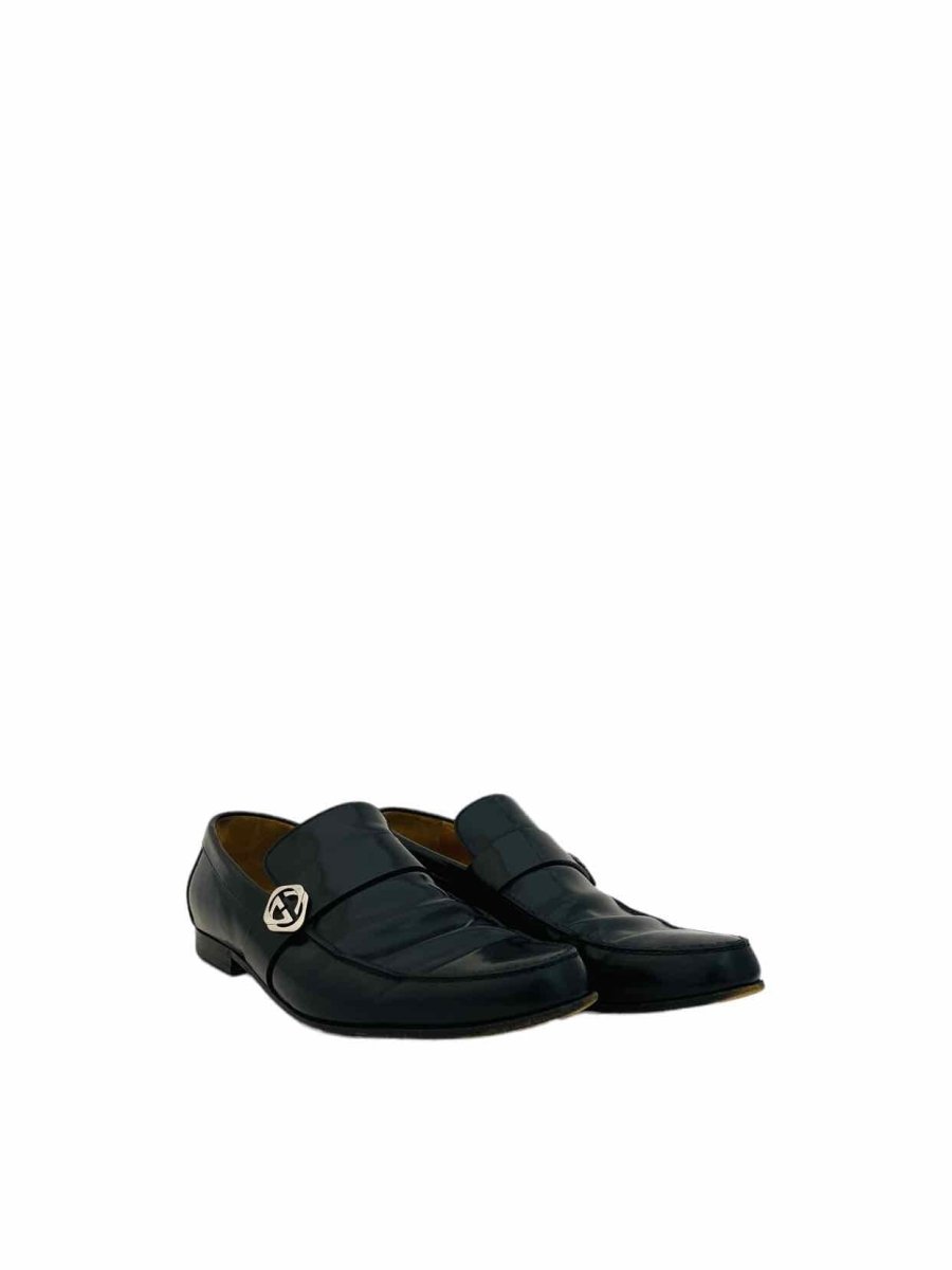 Pre-loved GUCCI GG Logo Black Size EU 42.5 Loafers at Reems Closet