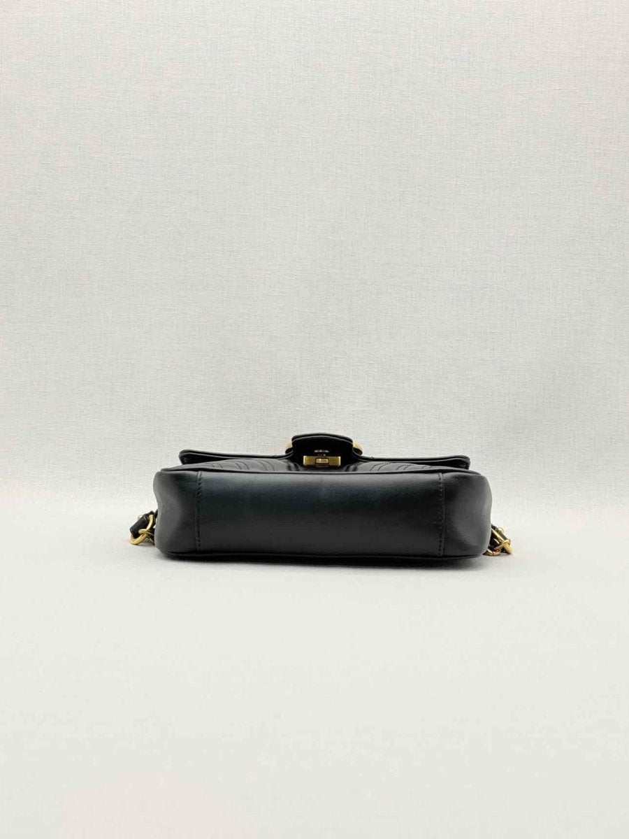 Pre-loved GUCCI GG Marmont Black Chevron Quilted Shoulder Bag at Reems Closet
