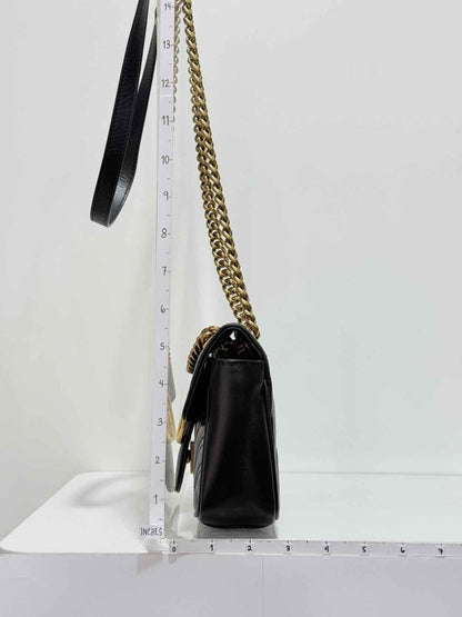 Pre-loved GUCCI GG Marmont Black Chevron Quilted Shoulder Bag at Reems Closet