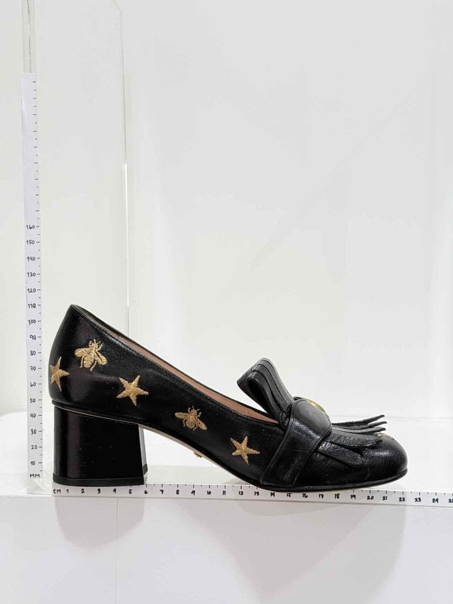 Pre - loved GUCCI GG Marmont fringed Black Size EU 35 Pumps at Reems Closet