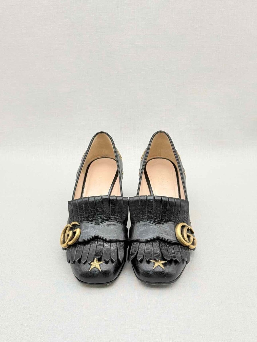 Pre - loved GUCCI GG Marmont fringed Black Size EU 35 Pumps at Reems Closet