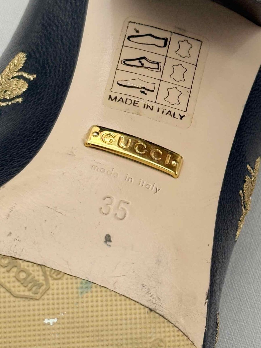 Pre - loved GUCCI GG Marmont fringed Black Size EU 35 Pumps at Reems Closet