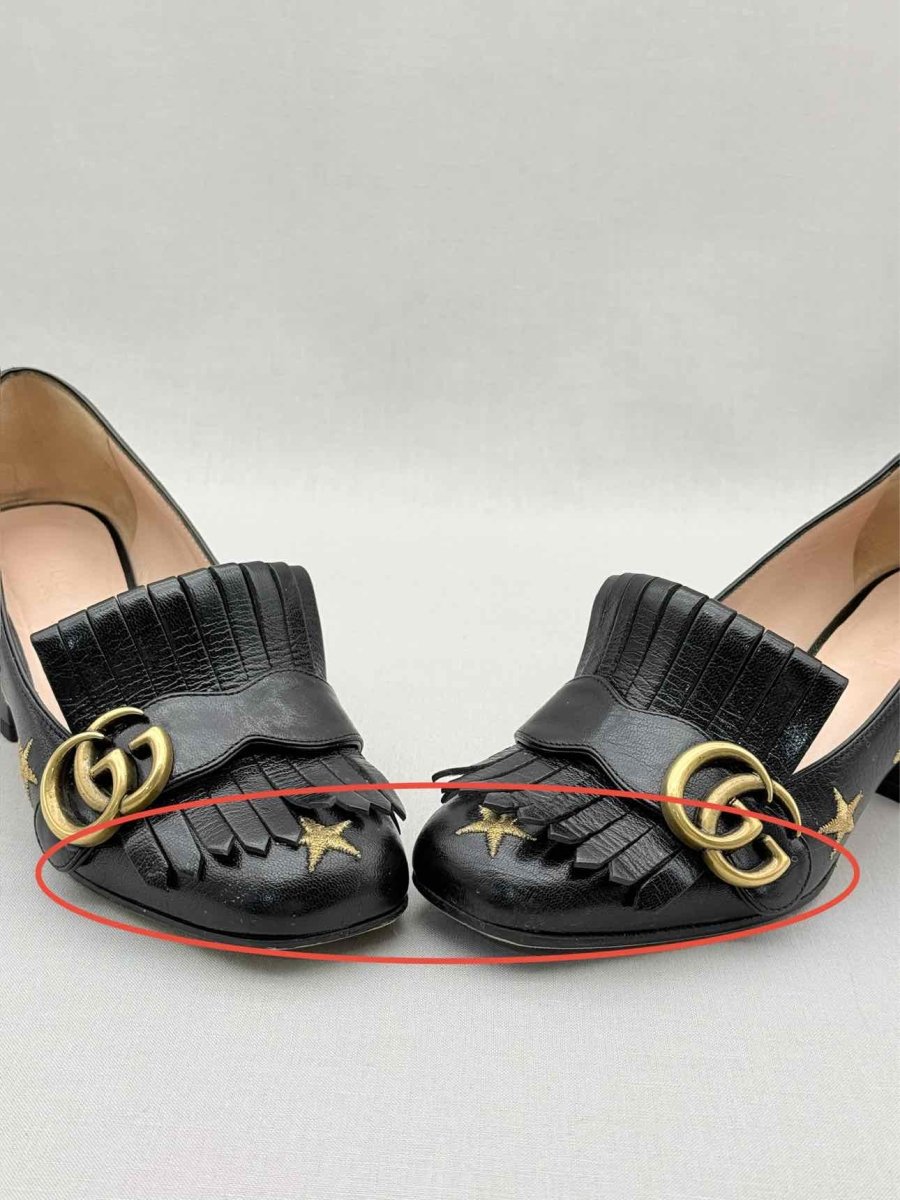 Pre - loved GUCCI GG Marmont fringed Black Size EU 35 Pumps at Reems Closet