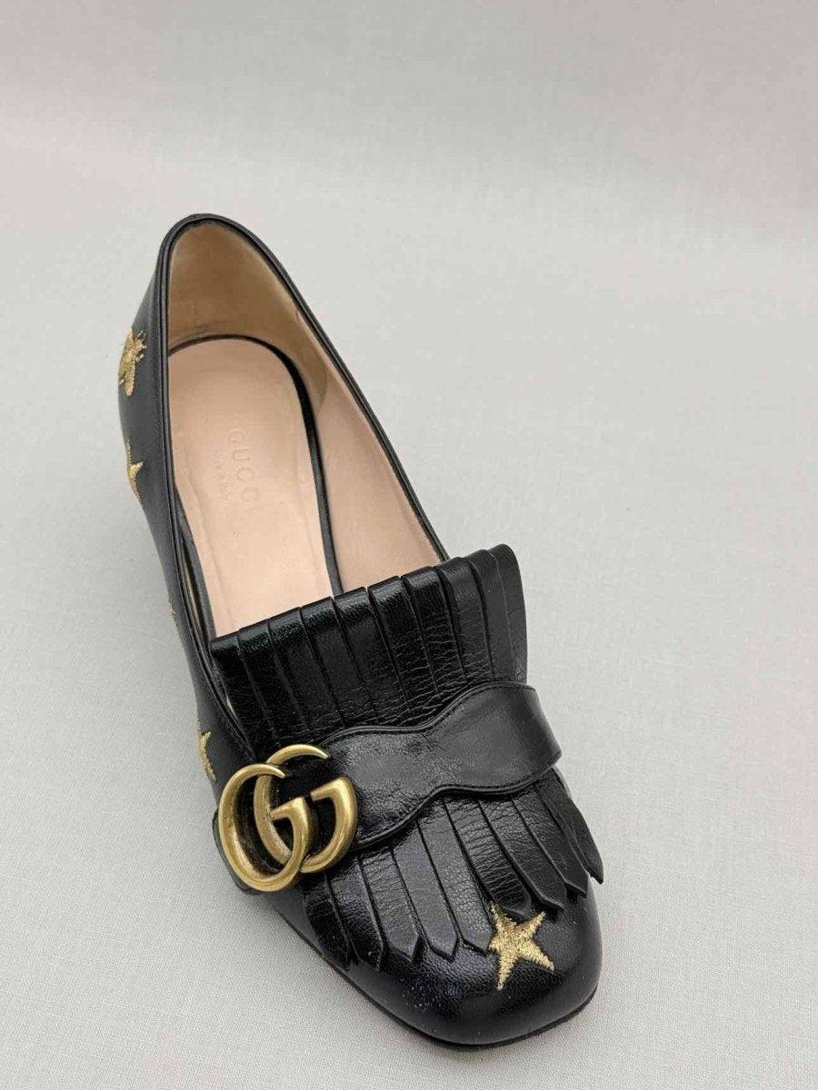Pre - loved GUCCI GG Marmont fringed Black Size EU 35 Pumps at Reems Closet