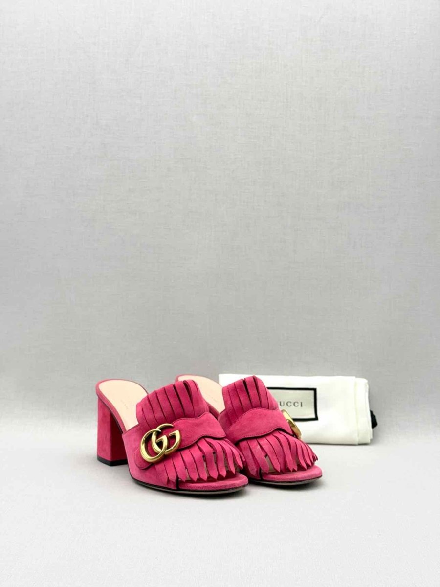 Pre - loved GUCCI GG Marmont Pink Size EU 35 Mules at Reems Closet