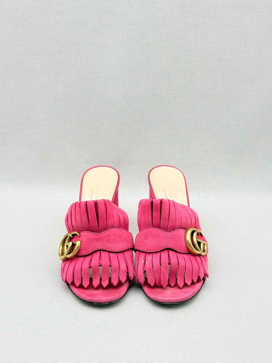 Pre - loved GUCCI GG Marmont Pink Size EU 35 Mules at Reems Closet