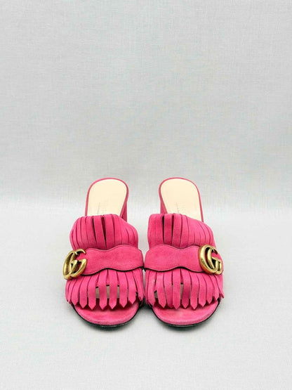 Pre - loved GUCCI GG Marmont Pink Size EU 35 Mules at Reems Closet