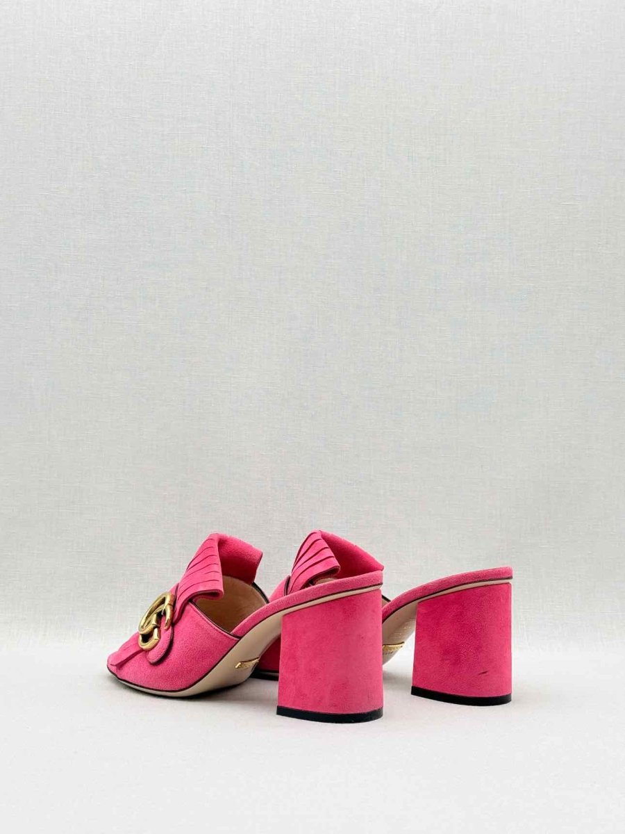 Pre - loved GUCCI GG Marmont Pink Size EU 35 Mules at Reems Closet