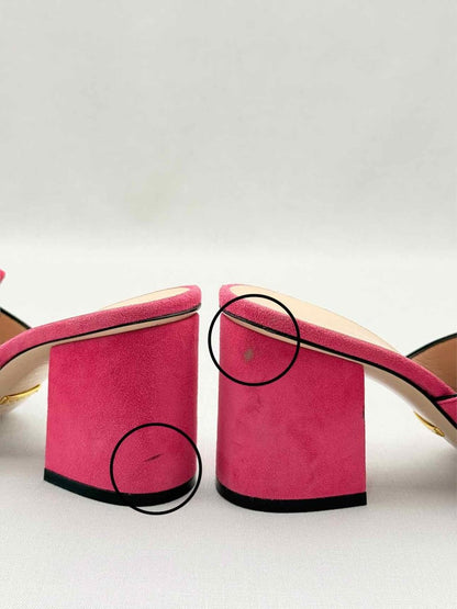 Pre - loved GUCCI GG Marmont Pink Size EU 35 Mules at Reems Closet
