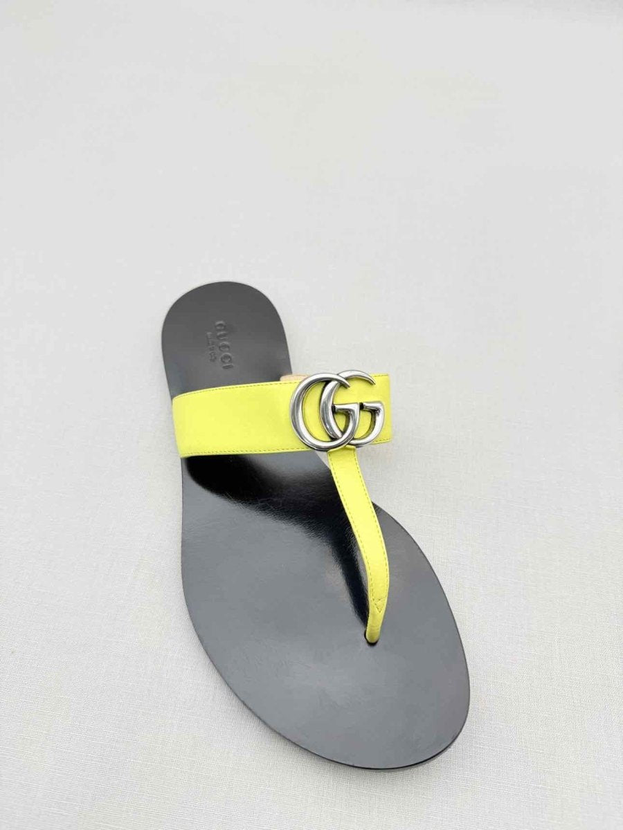 Pre - loved GUCCI GG Marmont Yellow Size EU 37.5 Sandals at Reems Closet