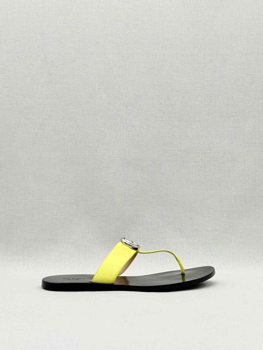 Pre - loved GUCCI GG Marmont Yellow Size EU 37.5 Sandals at Reems Closet