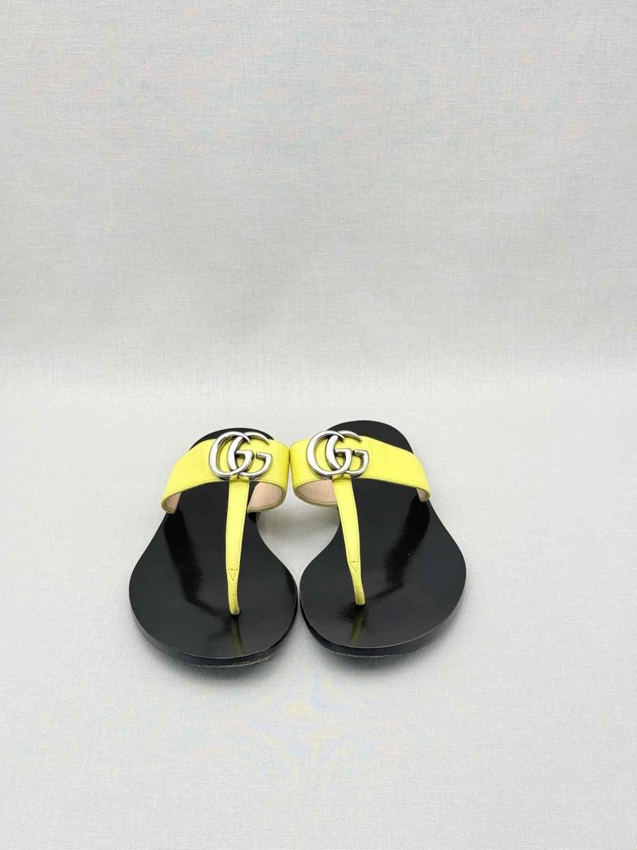 Pre - loved GUCCI GG Marmont Yellow Size EU 37.5 Sandals at Reems Closet