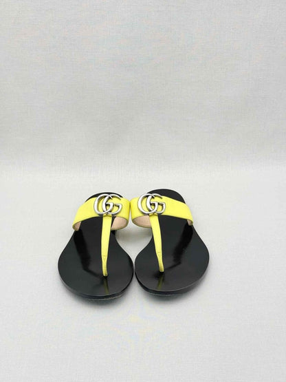 Pre - loved GUCCI GG Marmont Yellow Size EU 37.5 Sandals at Reems Closet