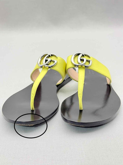Pre - loved GUCCI GG Marmont Yellow Size EU 37.5 Sandals at Reems Closet