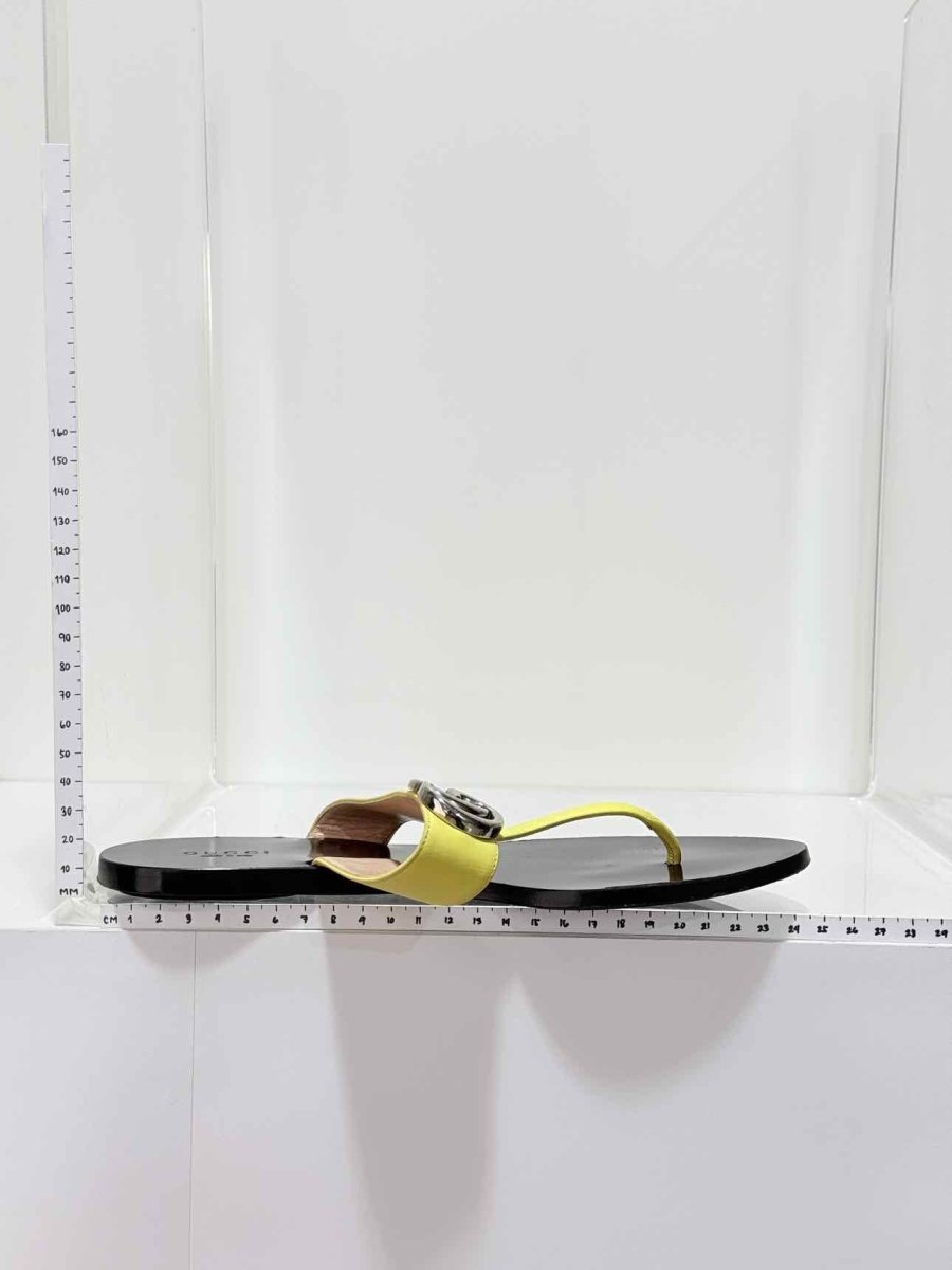 Pre - loved GUCCI GG Marmont Yellow Size EU 37.5 Sandals at Reems Closet
