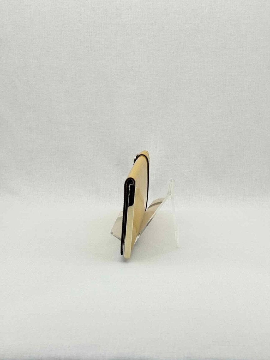 Pre - loved GUCCI GG Romy Gold Clutch at Reems Closet