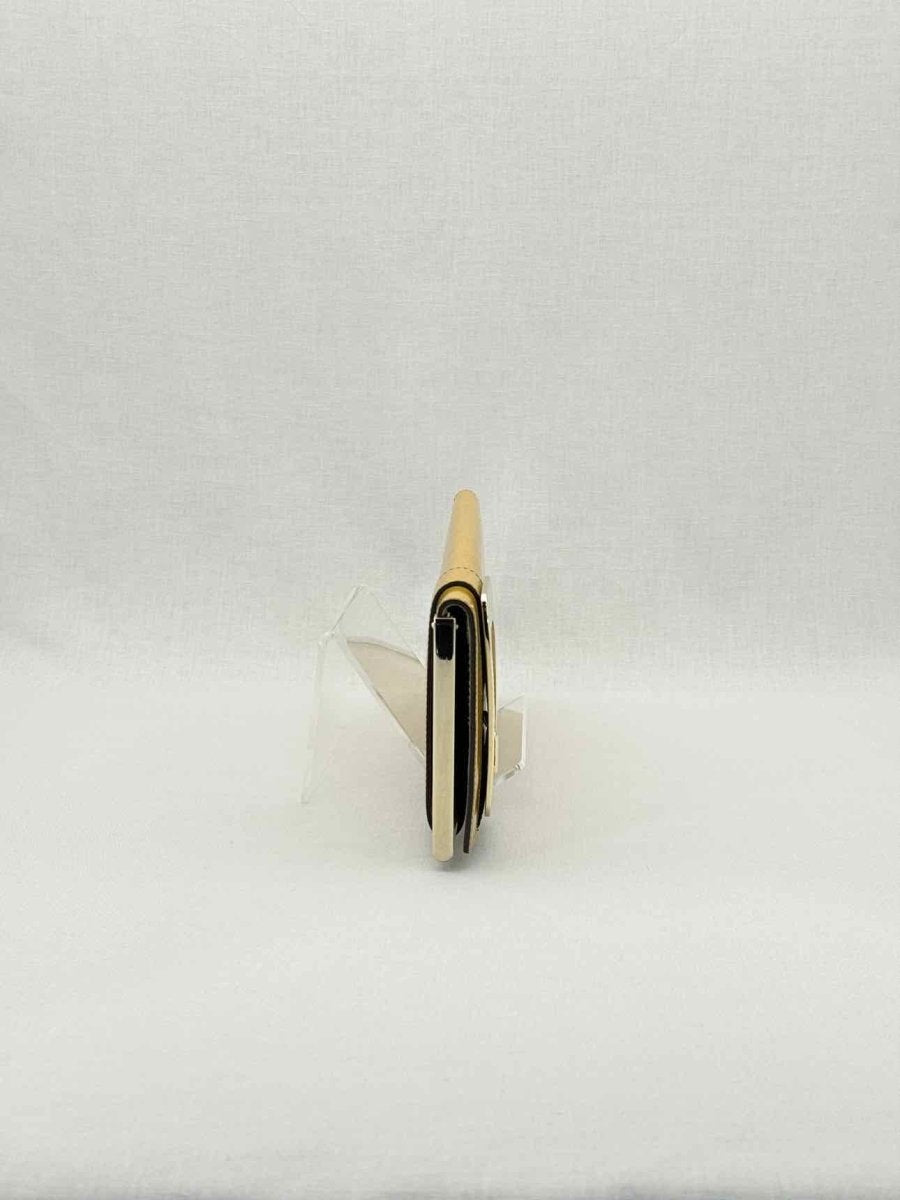 Pre - loved GUCCI GG Romy Gold Clutch at Reems Closet