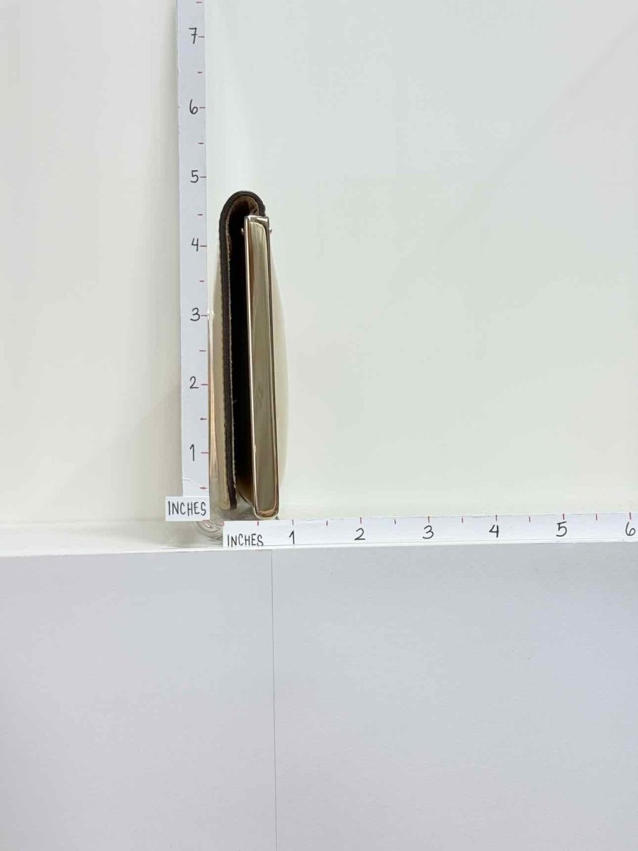 Pre - loved GUCCI GG Romy Gold Clutch at Reems Closet