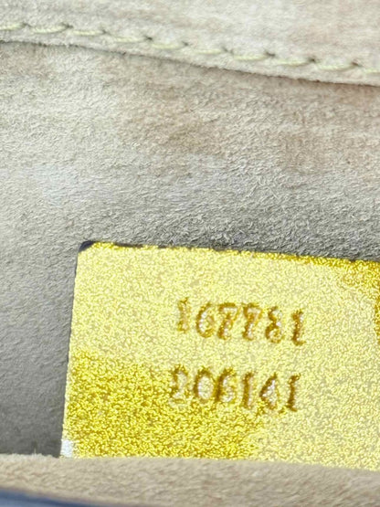 Pre - loved GUCCI GG Romy Gold Clutch at Reems Closet