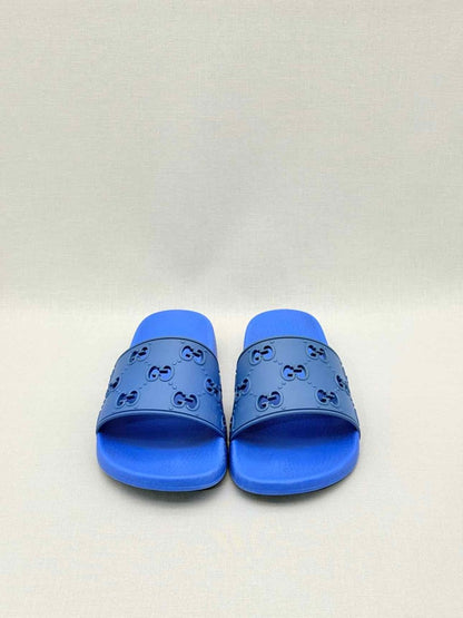 Pre-loved GUCCI GG Rubber Blue Size EU 39 Slides at Reems Closet