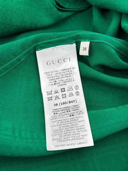 Pre - loved GUCCI Green GG Jacquard Size US 4 Shirt at Reems Closet