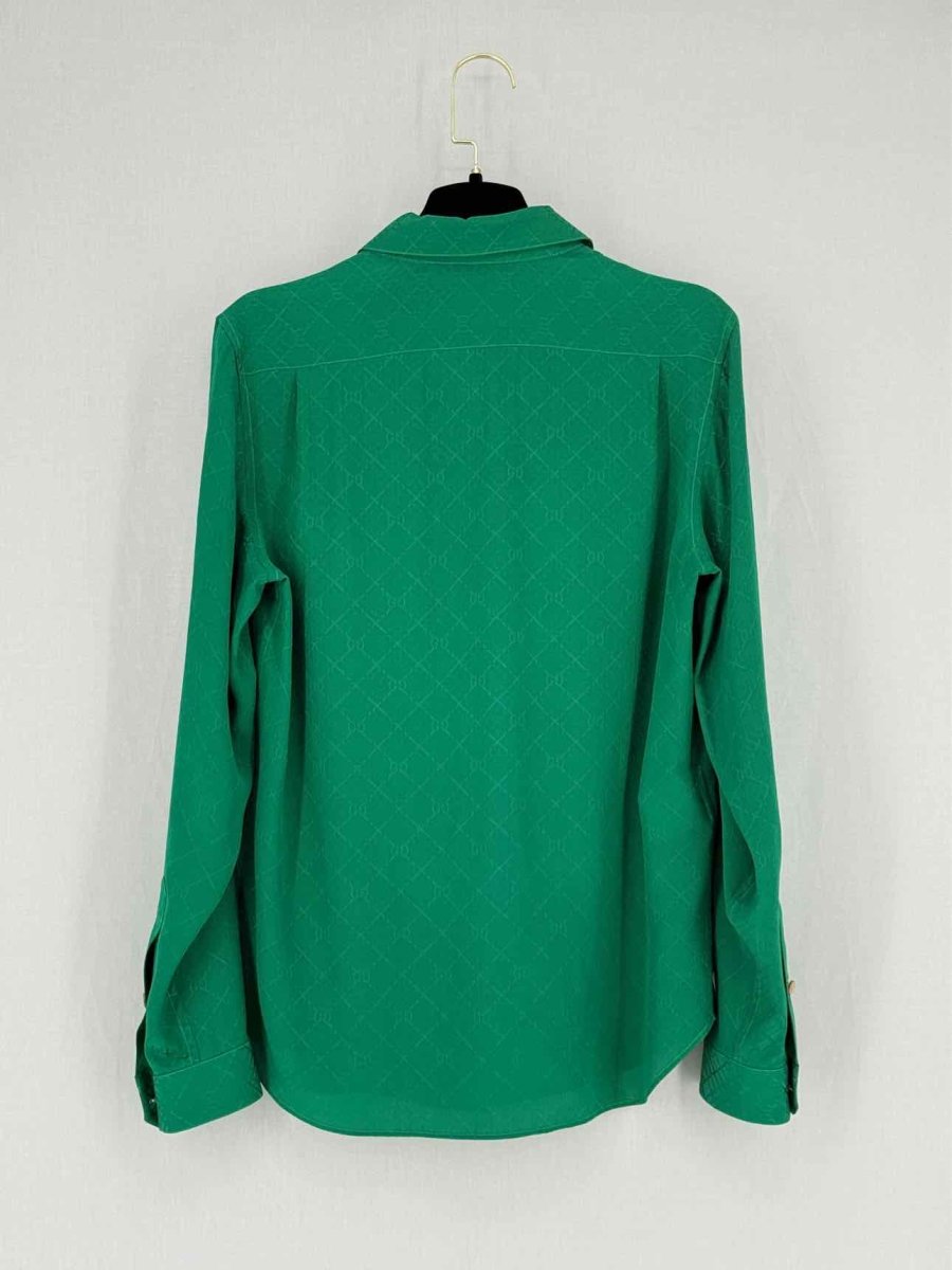 Pre - loved GUCCI Green GG Jacquard Size US 4 Shirt at Reems Closet