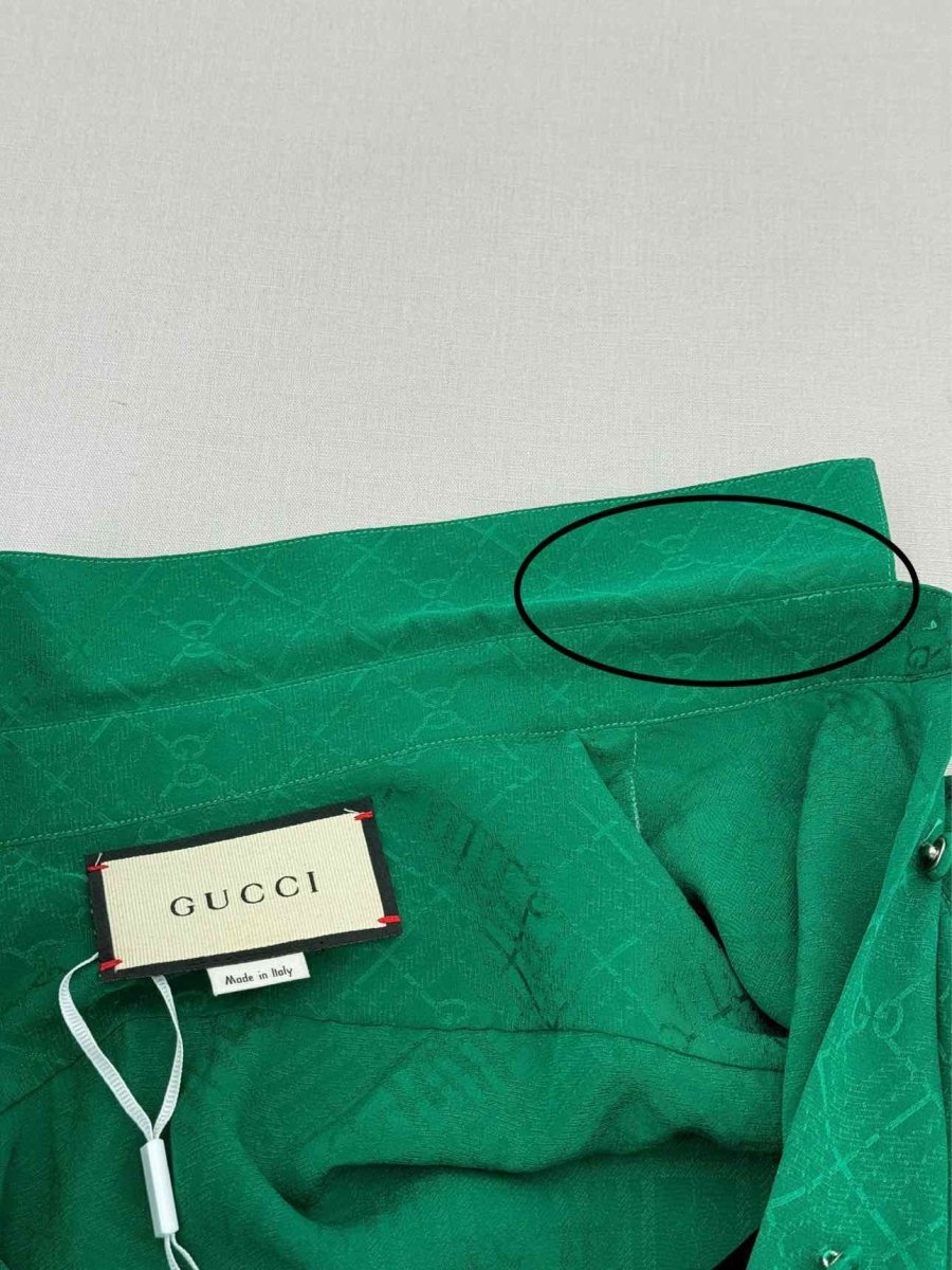 Pre - loved GUCCI Green GG Jacquard Size US 4 Shirt at Reems Closet