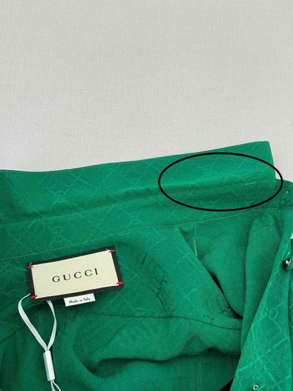 Pre - loved GUCCI Green GG Jacquard Size US 4 Shirt at Reems Closet