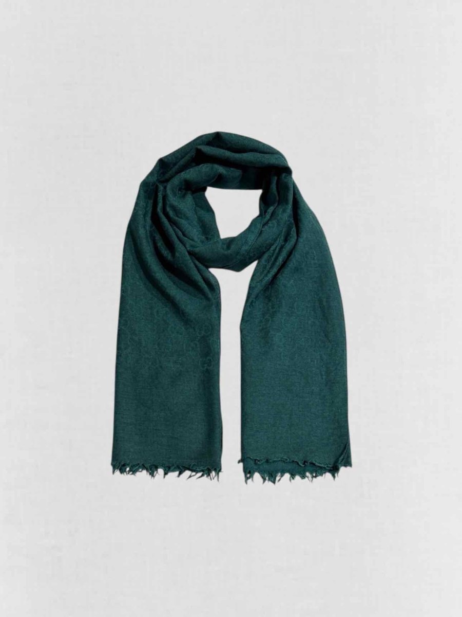 Pre - loved GUCCI Green GG Scarf at Reems Closet