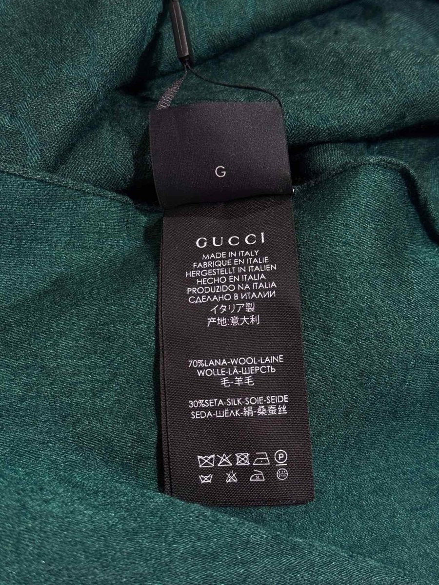 Pre - loved GUCCI Green GG Scarf at Reems Closet
