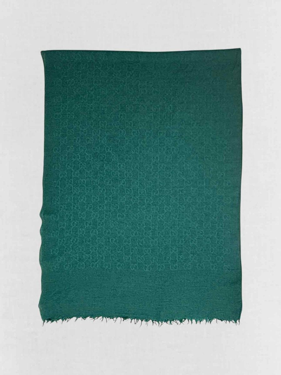 Pre - loved GUCCI Green GG Scarf at Reems Closet