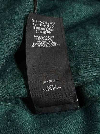 Pre - loved GUCCI Green GG Scarf at Reems Closet