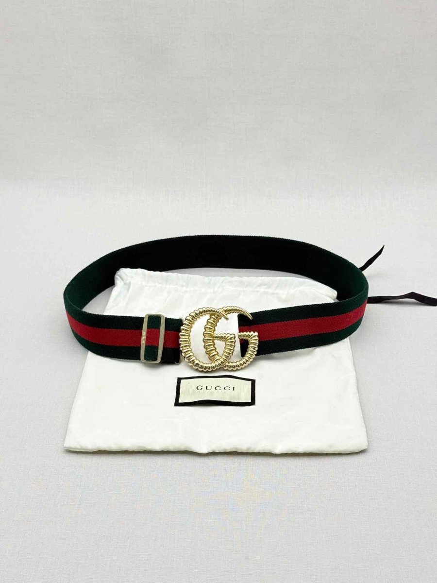 Pre - loved GUCCI Green & Red Belt at Reems Closet