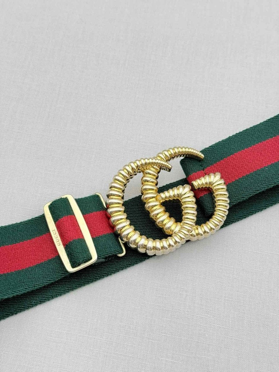 Pre - loved GUCCI Green & Red Belt at Reems Closet