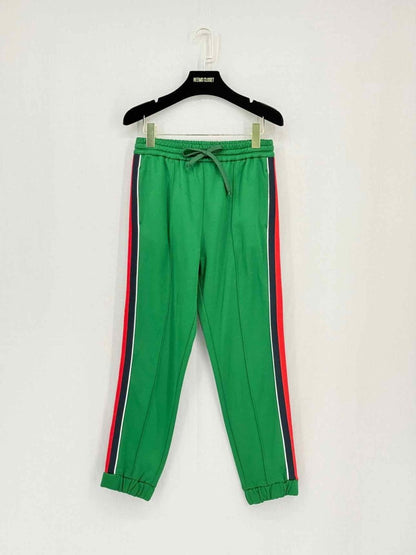 Pre - loved GUCCI Green Web Stripe Size US 0 Pants at Reems Closet