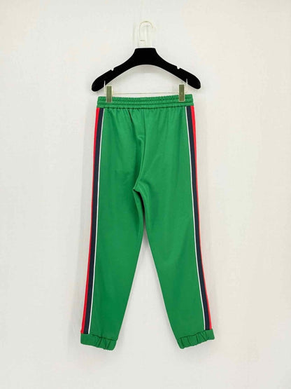 Pre - loved GUCCI Green Web Stripe Size US 0 Pants at Reems Closet