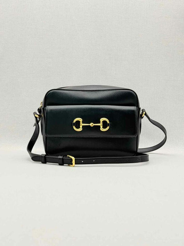 Pre-loved GUCCI Horsebit 1955 Black Shoulder Bag at Reems Closet