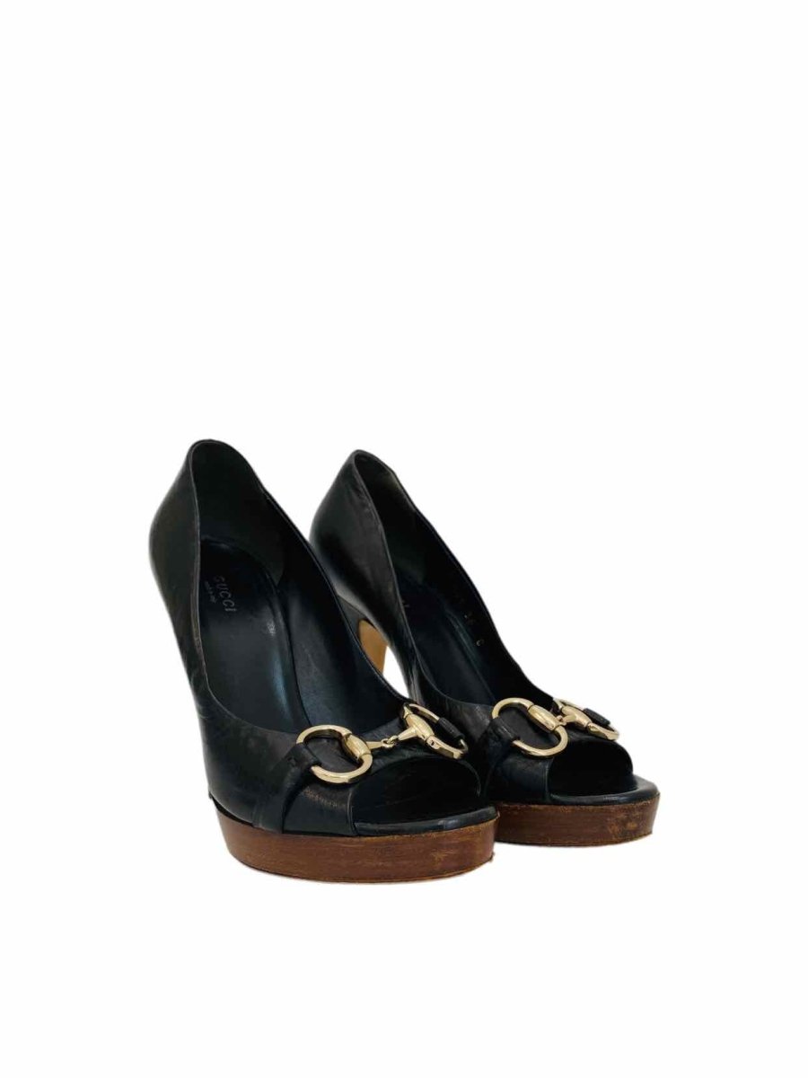 Pre - loved GUCCI Horsebit Black Pumps 36 at Reems Closet