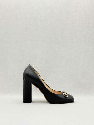 Pre-loved GUCCI Horsebit Black Size EU 37.5 Pumps at Reems Closet