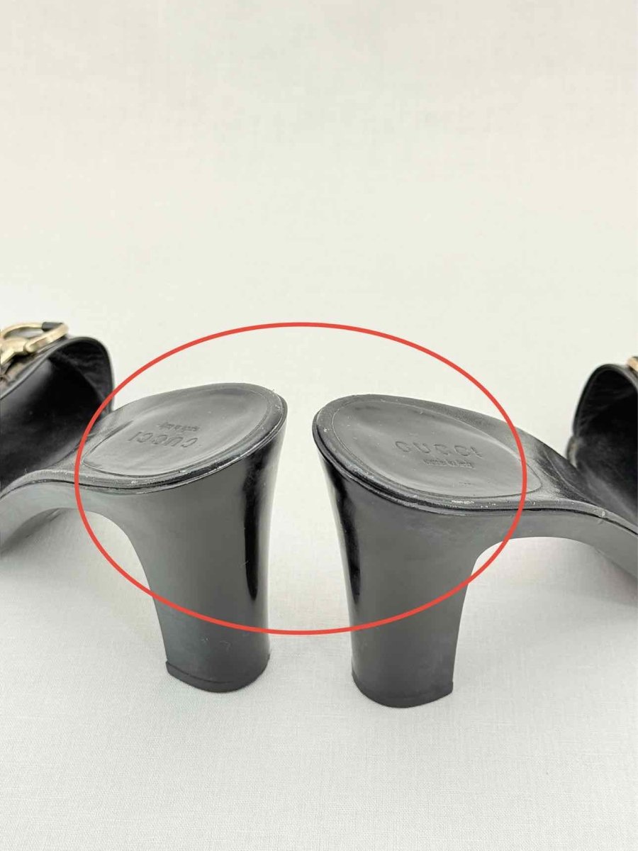 Pre - loved GUCCI Horsebit Black Size EU 39 Mules at Reems Closet