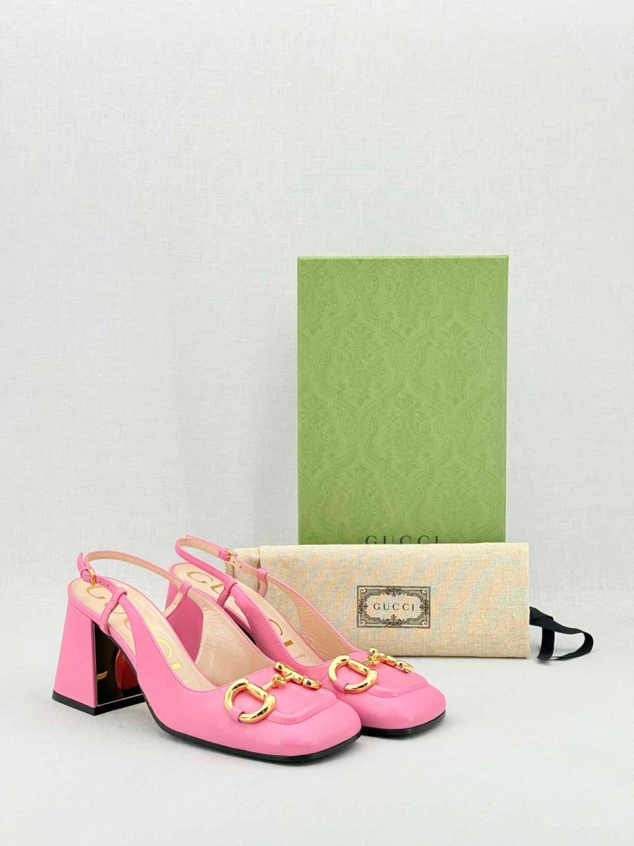 Pre - loved GUCCI Horsebit Pink Size EU 36.5 Slingbacks at Reems Closet