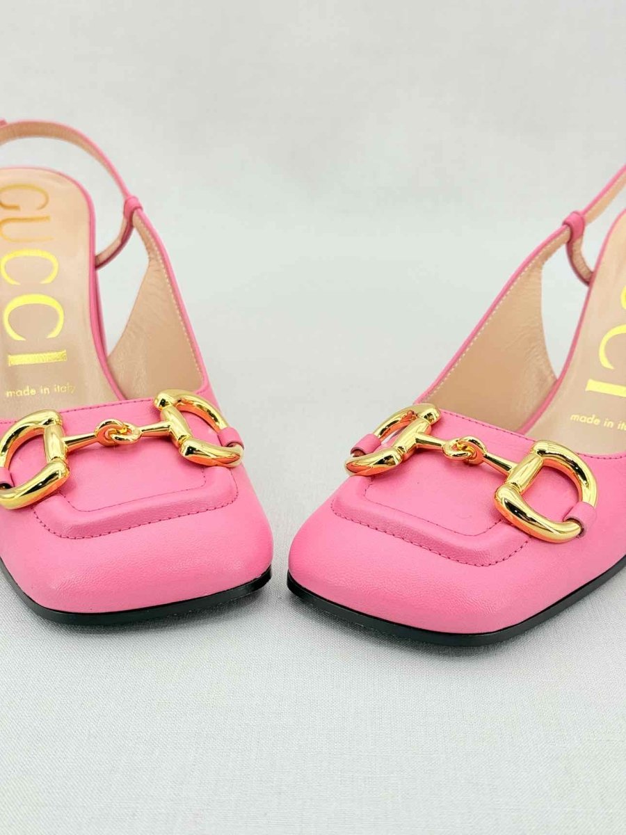 Pre - loved GUCCI Horsebit Pink Size EU 36.5 Slingbacks at Reems Closet