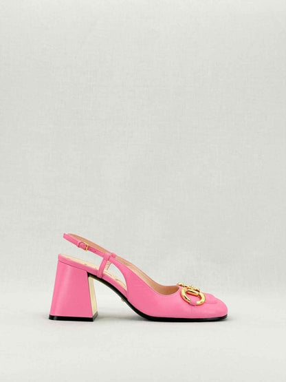 Pre - loved GUCCI Horsebit Pink Size EU 36.5 Slingbacks at Reems Closet