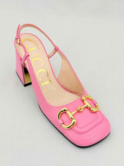Pre - loved GUCCI Horsebit Pink Size EU 36.5 Slingbacks at Reems Closet