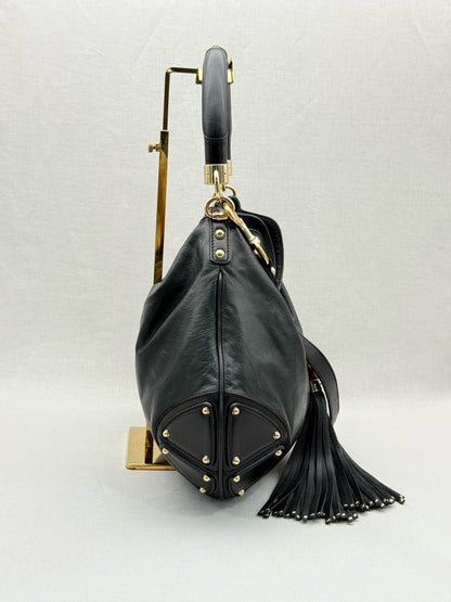 Pre - loved GUCCI Indy Black Hobo bag at Reems Closet
