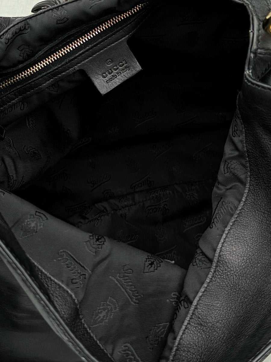 Pre - loved GUCCI Indy Black Hobo bag at Reems Closet