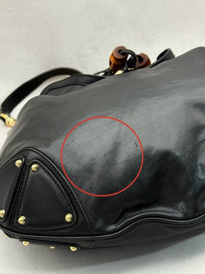 Pre - loved GUCCI Indy Black Hobo bag at Reems Closet