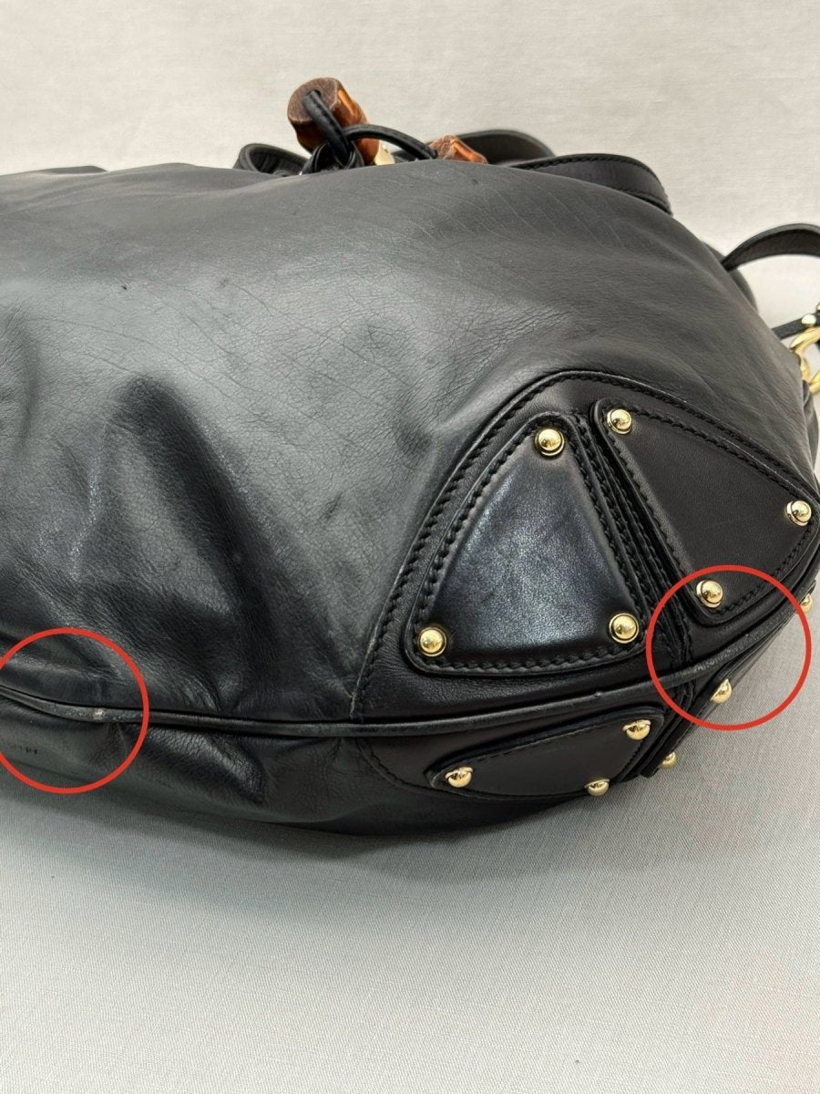 Pre - loved GUCCI Indy Black Hobo bag at Reems Closet
