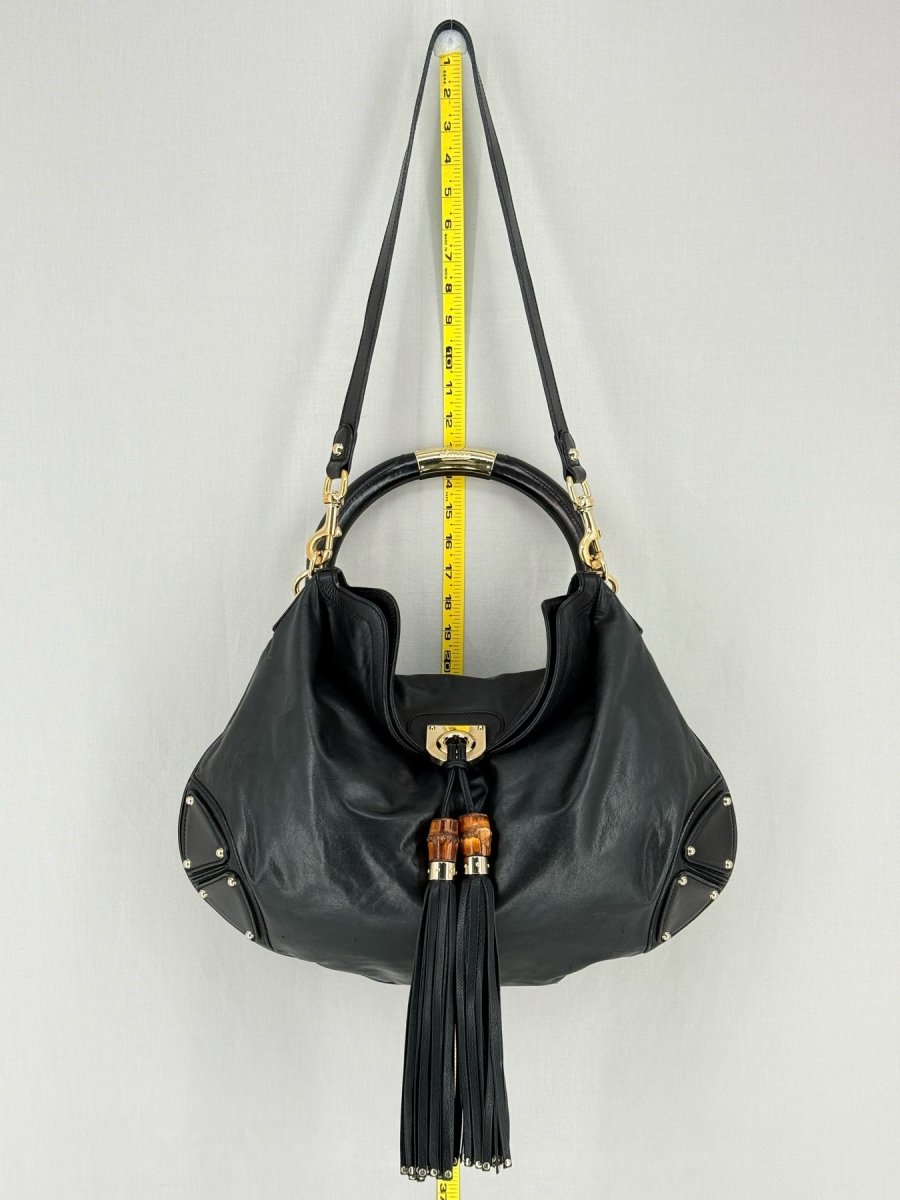 Pre - loved GUCCI Indy Black Hobo bag at Reems Closet
